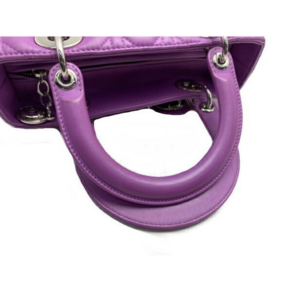 Dior Bag Lambskin Christian 2way   Lady Cannage Purple - Picture 5 of 9